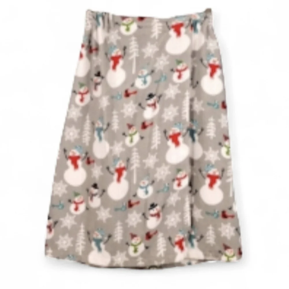 The big one Holiday snow man Snow Flakes Print bath wrap
